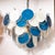 2020s Modernist Four-Tier White & Cerulean Murano Glass Disc Chandelier For Sale - Image 5 of 12