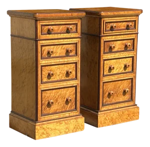 19th Century Victorian Bedside Chests in Maple, 1880s, Set of 2