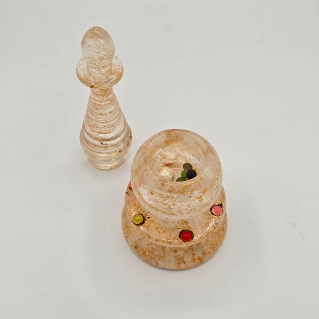 This Tibetan, hand-carved stupa or temple is a very special spiritual vessel. It was likely crafted for private...