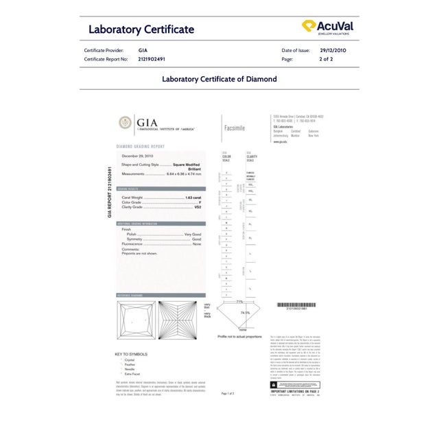 Gia 18ct White Gold Diamond Engagement Ring 2.83ct 7.72g, Size 6.25 For Sale - Image 13 of 13