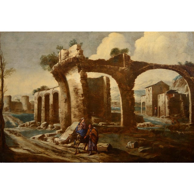 Circle of Antonio Travi / Il Sestri, Return from the Flight Into Egypt, 1650, Oil on Canvas For Sale - Image 8 of 15