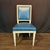 1920s French Louis XVI White Painted Blue Leather Dining Chairs -Set of 8 For Sale - Image 5 of 12
