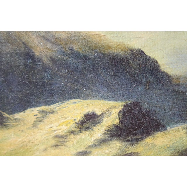 This breathtaking original acrylic painting showcases a majestic mountain range, its towering peaks shrouded in dramatic...