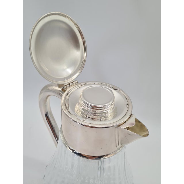 Antique Glass Pitcher with Silver-Plated Mount, 1910s For Sale - Image 10 of 11