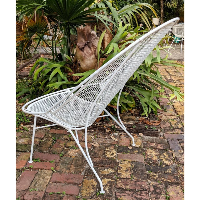 Vintage Salterini Mid-Century Modern "Radar" White Metal Patio Chair, Attributed For Sale In Miami - Image 6 of 9