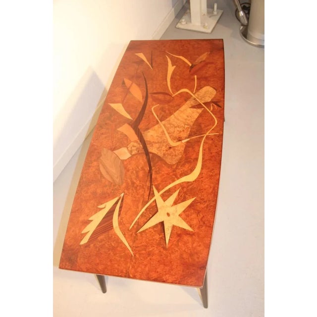 Italian Coffee Table with Wooden Inlays by Luigi Scremin, 1950 For Sale - Image 15 of 18