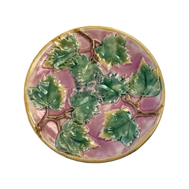 English Early 20th Century Etruscan Majolica Cake Stand For Sale - Image 3 of 6