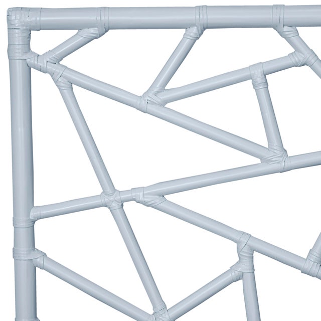 David Francis Tiffany Platform Bed Queen, Light Blue For Sale - Image 4 of 7