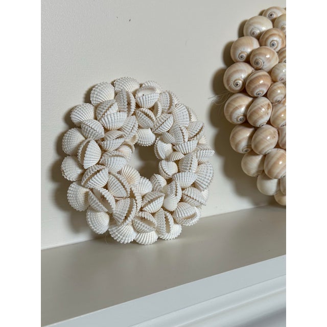 Nautical Vintage Coastal Style Seashell Wreaths Wall Accent, Set of 3 For Sale - Image 3 of 12