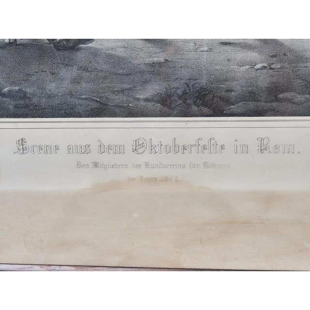 Lithograph Scene from the Roman October Festival, Marstrand 1841, Hanfstaengl Dresden For Sale - Image 11 of 14
