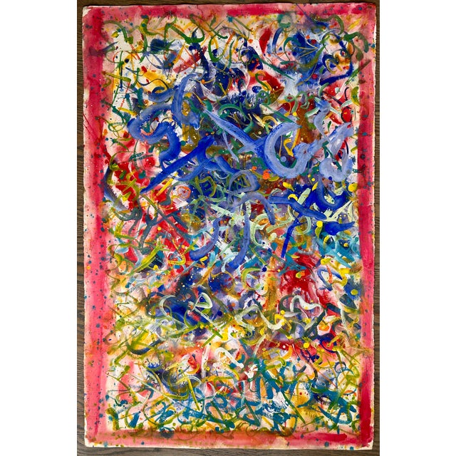Cornflower Blue Large Double-Sided Abstract Expressionist Painting Signed Hendrik Grise For Sale - Image 8 of 8