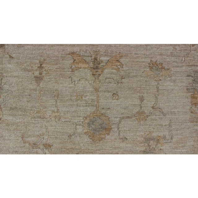 Tan Angora Turkish Oushak Large Rug With All-Over Design in Light Neutral Colors For Sale - Image 8 of 13