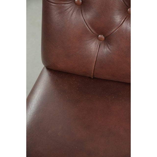 Chesterfield Dining Chairs in Cowhide Leather, Set of 6 For Sale - Image 12 of 14