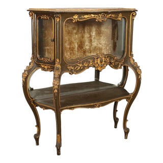 Barocchetto Style Showcase in Carved and Lacquered Wood For Sale