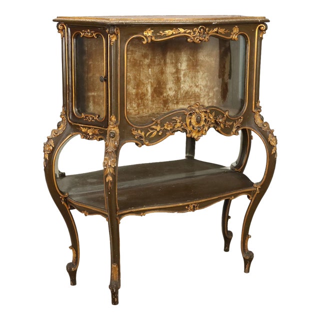 Barocchetto Style Showcase in Carved and Lacquered Wood For Sale