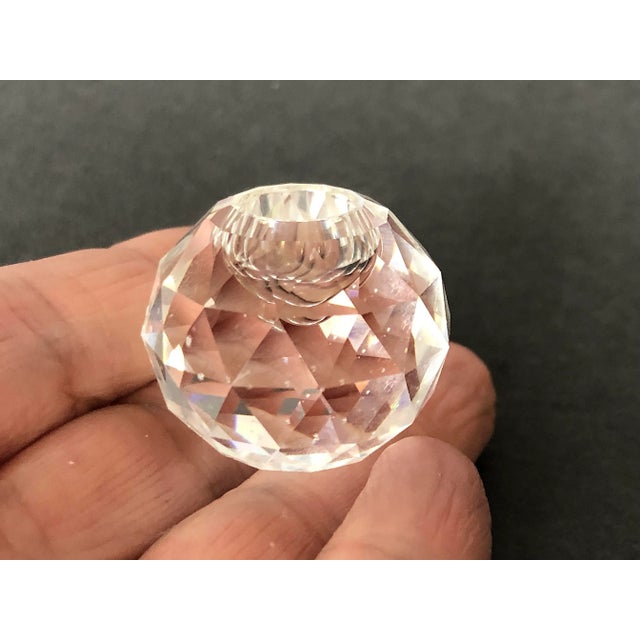 Vintage Miniature Cut Glass Crystal Can6dleholder Set Of For Sale - Image 4 of 13