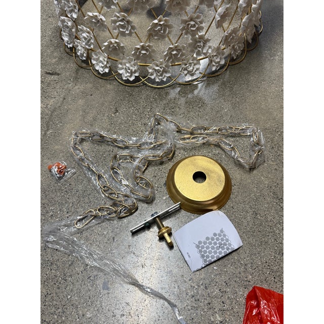Regina Andrew Alice Porcelain Flower Embellished Chandelier For Sale - Image 11 of 12