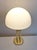 1980s Vintage German Table Lamp with Brass Frame and Opaque White Glass Shade from Limburg, 1980s For Sale - Image 5 of 9
