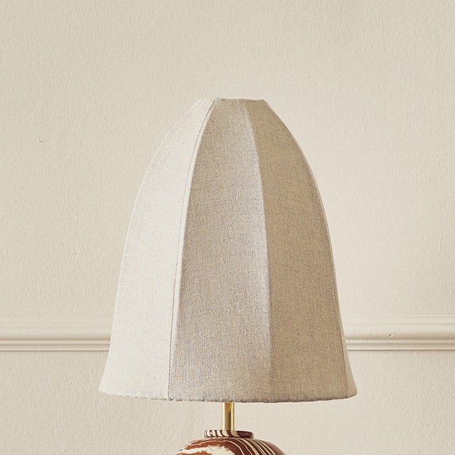 Ceramic Swan Terracotta & White Table Lamp by Henry Holland Studio For Sale - Image 4 of 5