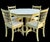 Yellow Thomasville Hollywood Regency Faux Bamboo Octagonal Dining Table and Four Side Chairs in Ivory Lacquer, Circa 1980 For Sale - Image 8 of 12