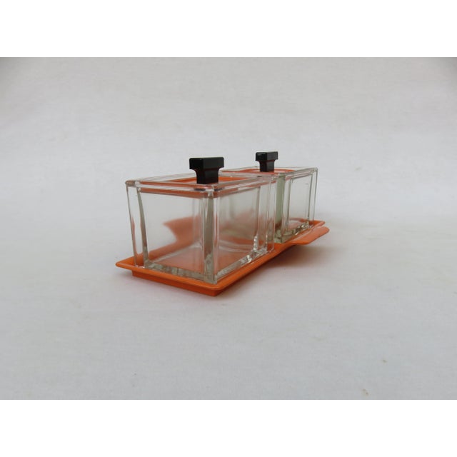 Black Vintage Art Deco Glass Tableware Set from von Poncet Glashüttenwerke Berlin, Set of 2 For Sale - Image 8 of 18