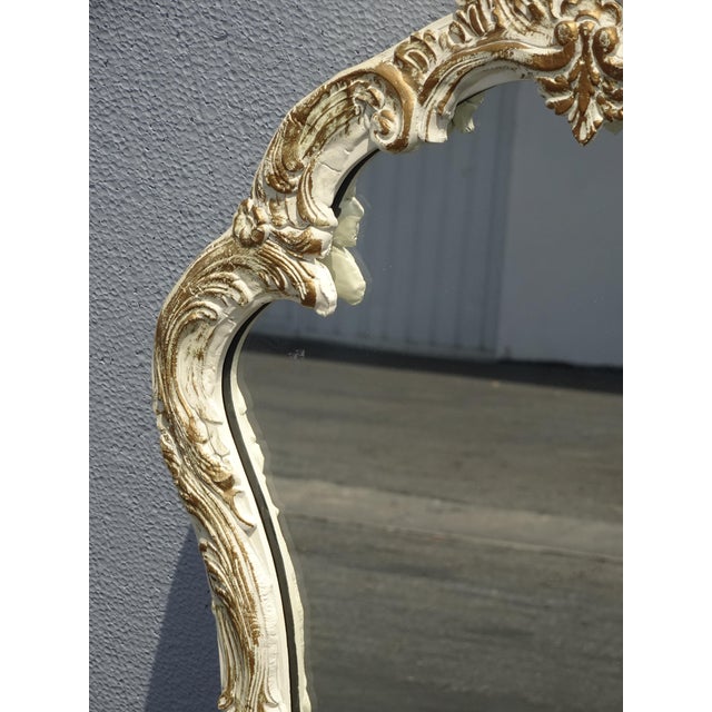 Vintage French Country Shabby Chic White & Gold Wall Mantle Mirror