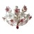 Vintage Murano Style Floral Chandelier – Romantic Pink & White Glass Bouquet Light For Sale
