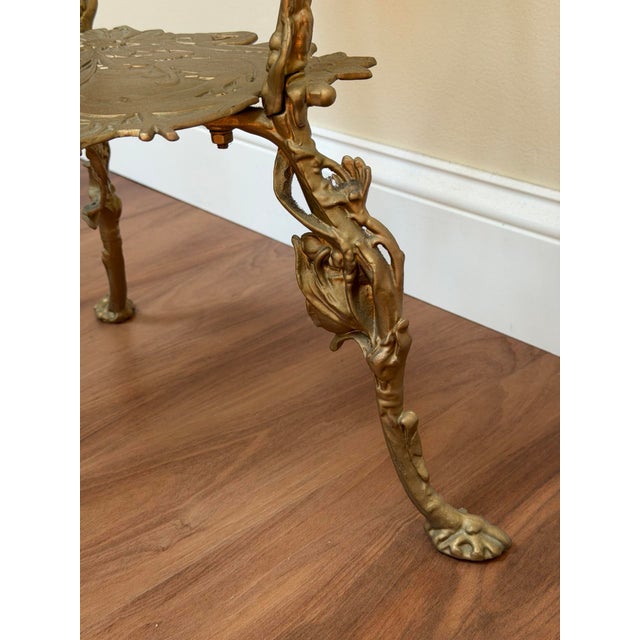 Vintage Art Nouveau Swan Pedestal Side Table Plant Stand For Sale - Image 14 of 16