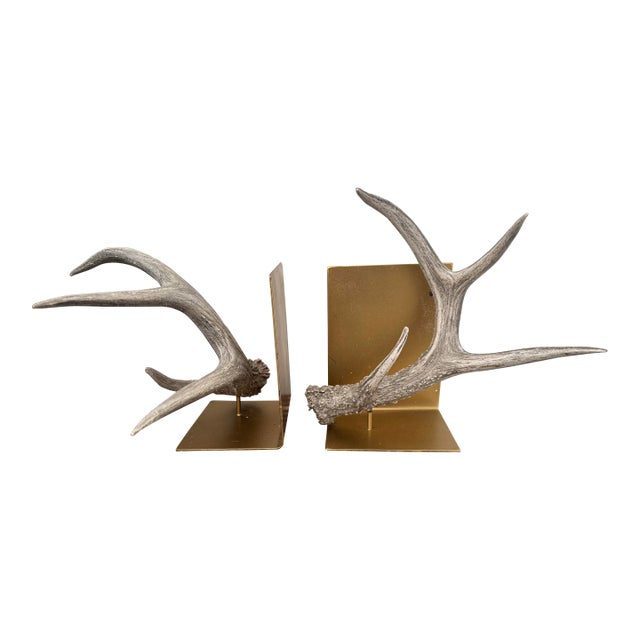 Faux Antlers Bookends, Pair For Sale