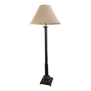 Aged Bronze Metal Doric Column Floor Lamp