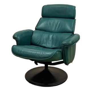 Chairworks Teal Adjustable Recliner Stressless Style Vintage Lounge Chair Retro For Sale