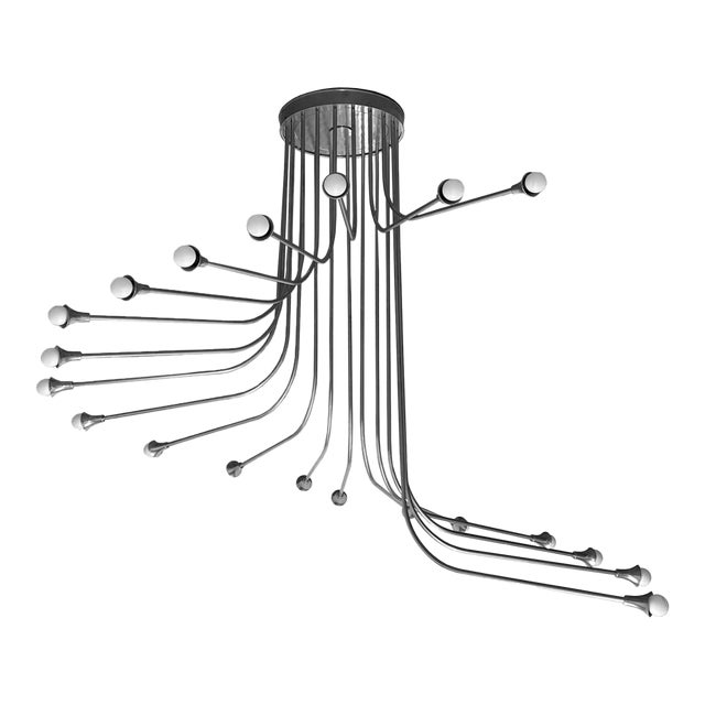 Spaceage Reggiani Style 5 Ft Chandelier Mid Century Modern Large Statement Lamp For Sale