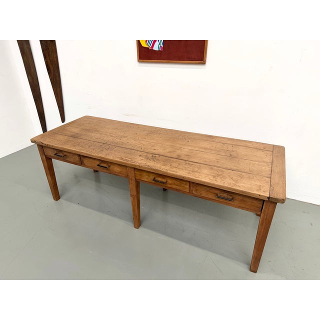 Large Farmhouse Table with Oak Top and Spindle Legs, 1950s For Sale - Image 16 of 18