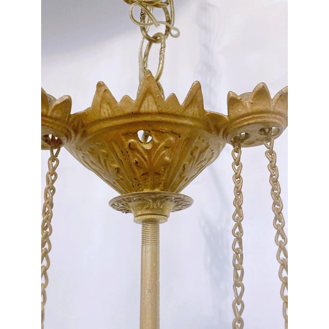 Vintage Late 19th Century Brass Lantern With Glass Shade For Sale - Image 11 of 13