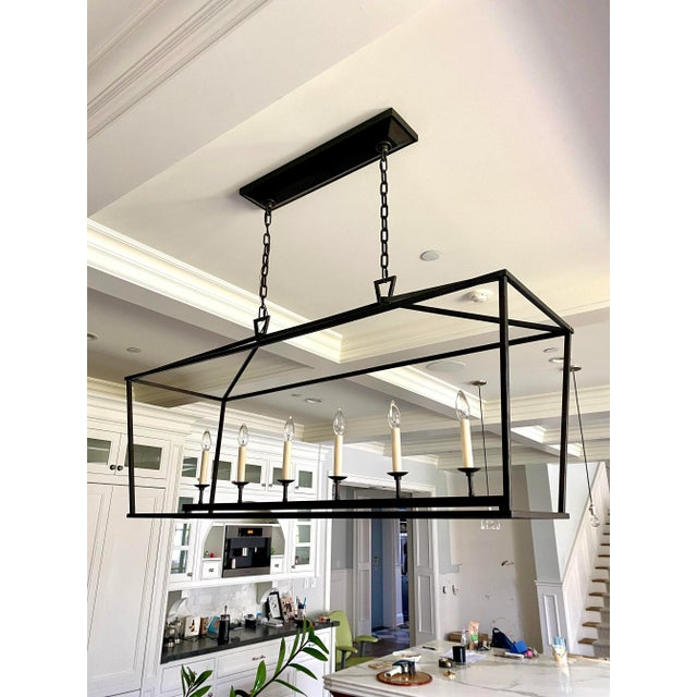 Contemporary Contemporary Chapman & Myers Darlana Collection Large 6-Light Lantern Aged Iron For Sale - Image 3 of 8