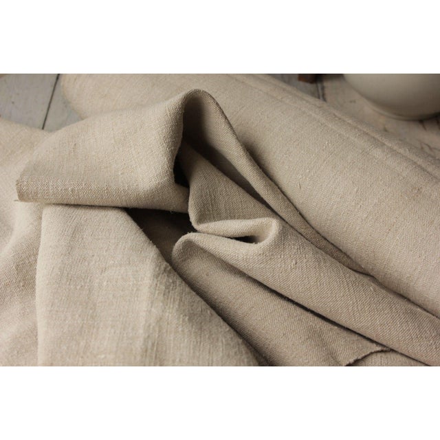 Antique Linen Homespun Upholstery Heavy Weight Fabric 9.8 Yds X 25.5