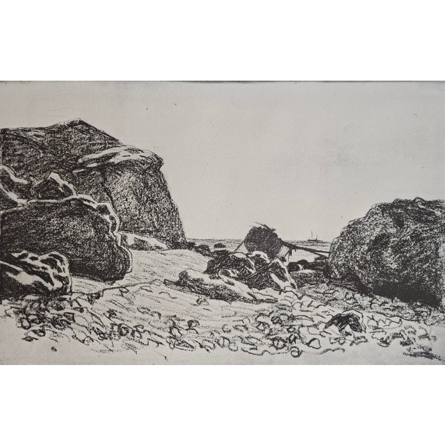 After Claude Monet, Boat Between Cliffs, Lithograph For Sale - Image 4 of 10