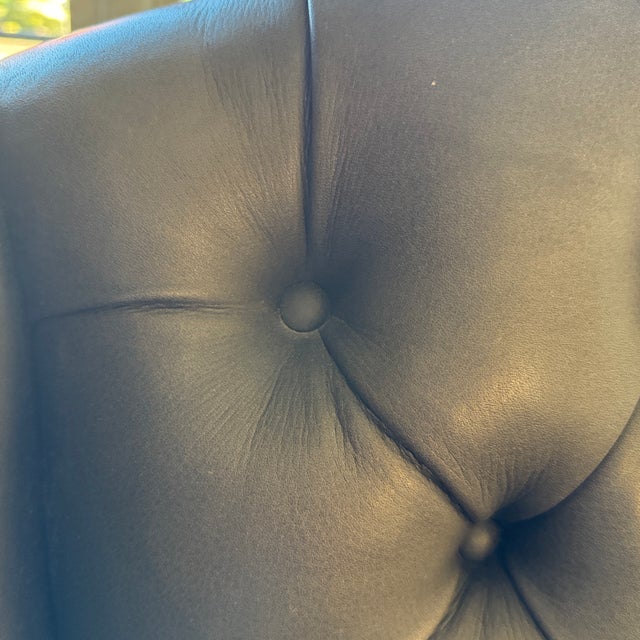 Vintage Large Swivel Leather Executive Office Chair For Sale - Image 4 of 8