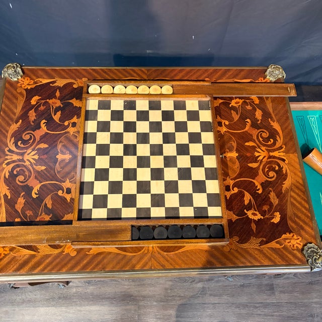 Mid 19th Century French Marquetry Belle Epoque Game Table For Sale - Image 5 of 18