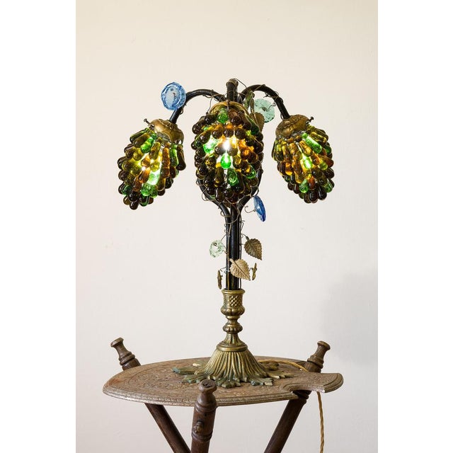 Art Nouveau Table Lamp with Murano Glass Lampshade, 1920s For Sale - Image 12 of 14