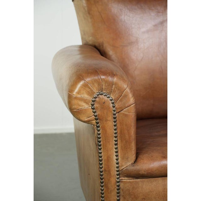 Antique English Sheepskin Armchair For Sale - Image 10 of 14