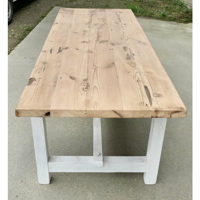 Wood Large Rustic Pine Table, 1970s For Sale - Image 7 of 10