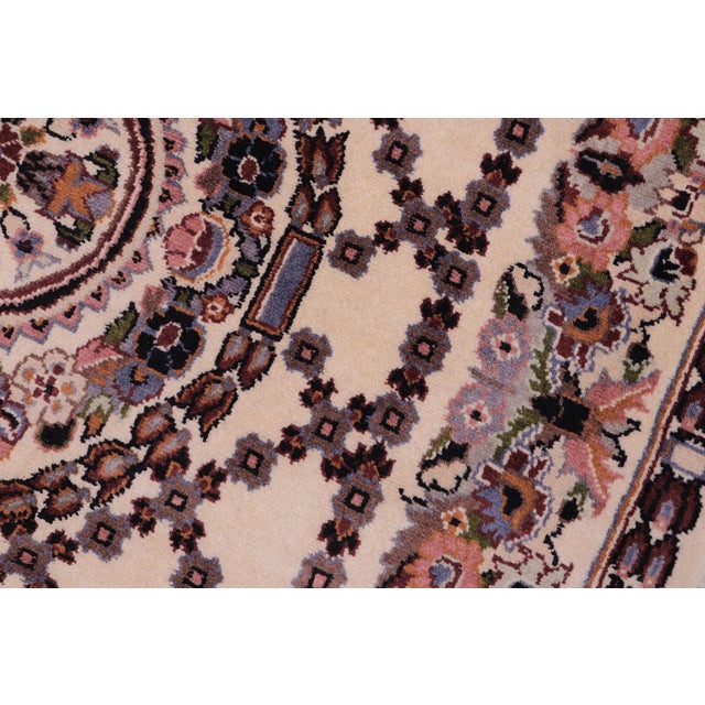 Shabby Chic Pak-Persian Ivory/Blue Wool Rug - 2'7'' X 4'3'' For Sale - Image 4 of 9