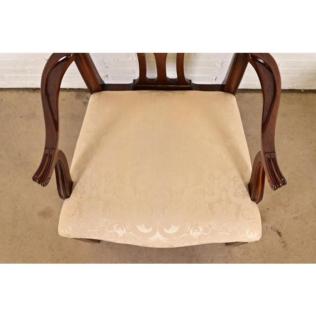 Wood Kindel Furniture Georgian Carved Mahogany Dining Chairs, Set of Eight For Sale - Image 7 of 14
