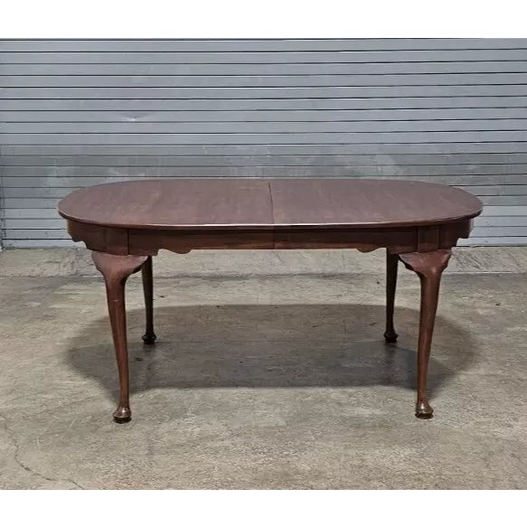 Store Item: Henkel Harris Cherry Queen Anne Style Extendable Dining Table with 3 Leaves made in Winchester, Virginia....
