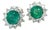 Natural Emerald Diamond Stud Earrings 14k W Gold 3.14 TCW Certified For Sale