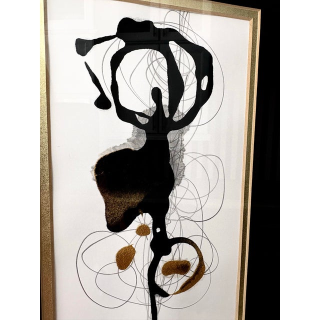 Modern Acrylic and Pencil Painting on Marble Stand “Energy Within” by Es Melfi For Sale - Image 4 of 12