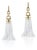 Moon Quartz Tassel Earrings with Chain Links, A Pair For Sale