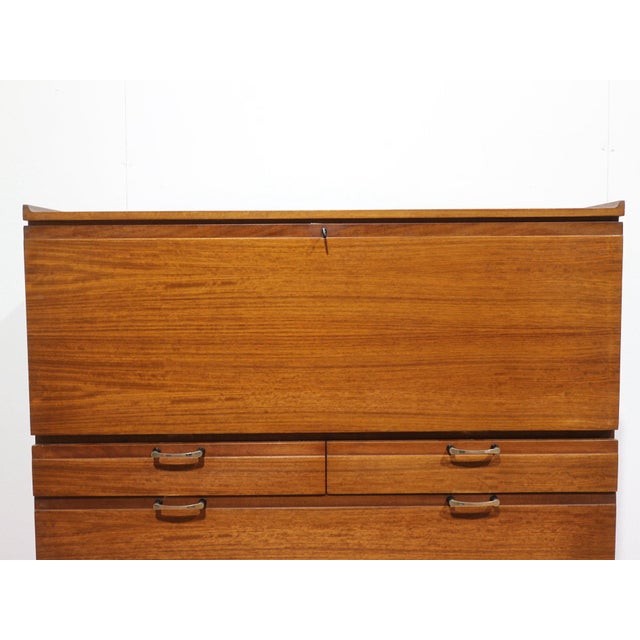 Mid Century Modern Vintage Teak Bar Cart Cocktail Cabinet Dry Bar by Meredew For Sale - Image 14 of 16