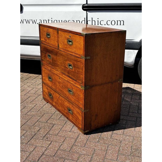 Brass Bound Campaign Chest For Sale - Image 9 of 13